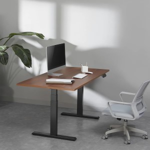 Height Adjustable Desk Table Electric | Dual Motor 3-Stage | Electric Sit Stand Desk |125 Kg Wt. Capacity with Memory Presets | Walnut Brown 1200 * 750MM Tabletop