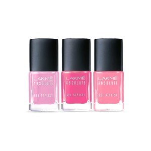 Lakmé Absolute Gel Stylist Nail Paint with intense gloss finish | Set of 3 - Pink Date 12ml, Ballerina 12ml & Pink Lady 12ml