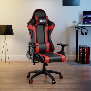 Green Soul® Raptor 2.0 Racing Edition Ergonomic Gaming Chair with Premium PU Leather, Adjustable Neck & Lumbar Pillow, 3D Adjustable Armrests & Heavy Duty Nylon Base (Black & Red)