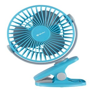 Bajaj Pygmy Mini Fan 110mm | USB Charging Fan | Multi-Clip Function | Rechargeable Fan| Battery Fan| 4-Hr Back-up| Silent Operation| Longer Battery Life| Energy Efficient| Portable Fan| Blue Table Fan