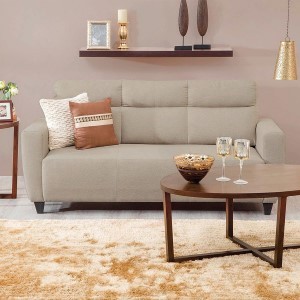 family Fabric 3-Seater Sofa - Beige