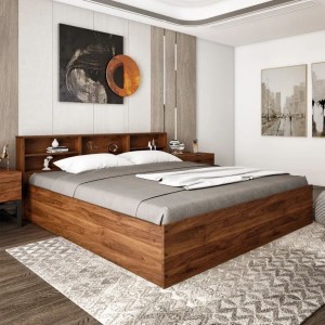 Wakefit Bed | 1 Year Warranty | Double Bed, King Size Bed, Petra Engineered Wood Bed with Storage, Wooden Bed (Matte Finish_Brown)