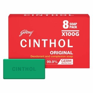 Cinthol Original Soap, 100g (Pack of 8) | Germ Protection | Soaps For Bath | Grade 1 Soap | For All Skin Types